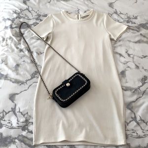 White ribbed Zara t-shirt dress